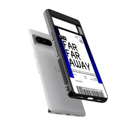 far far away boarding pass ticket back phone cover | glass case for google pixel 8 pro