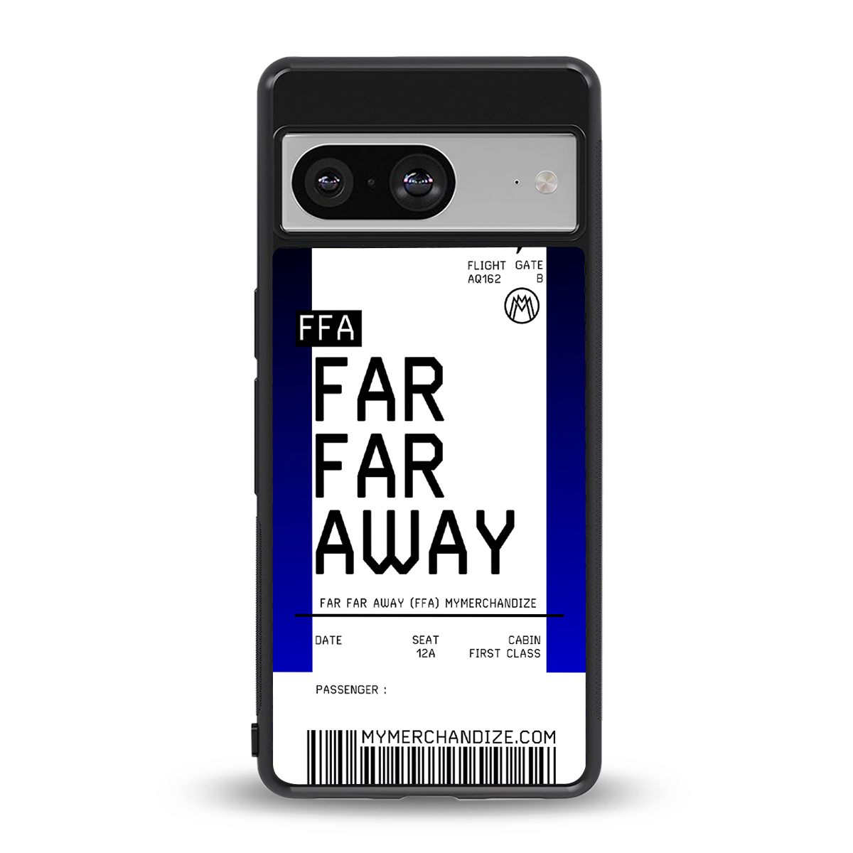 far far away boarding pass ticket back phone cover | glass case for Google Pixel 8