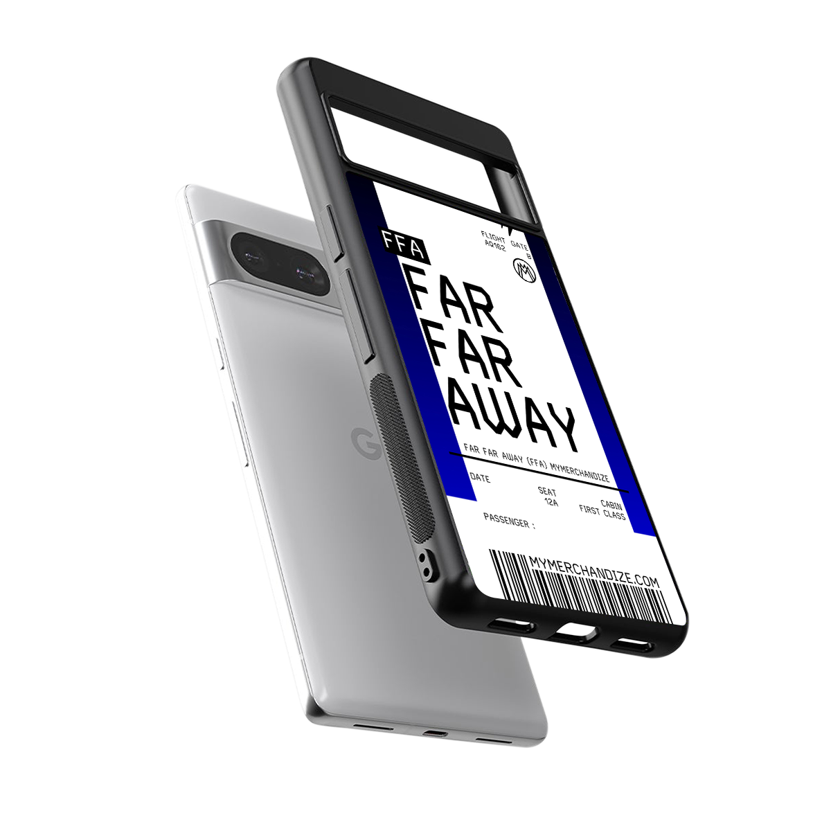 far far away boarding pass ticket back phone cover | glass case for Google Pixel 8