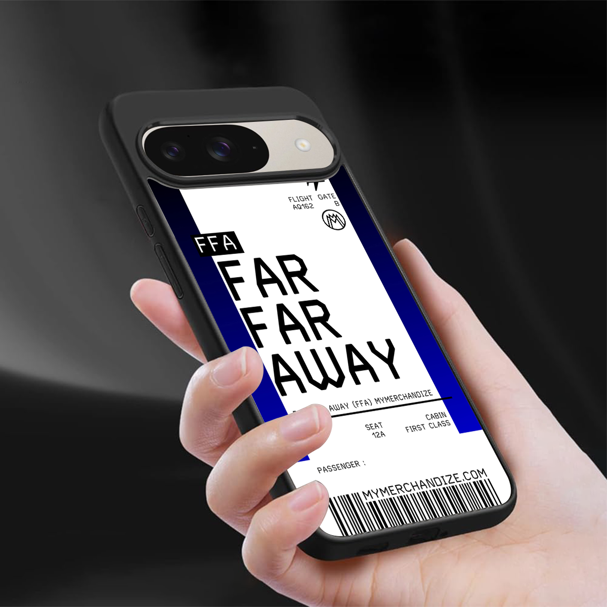 far far away boarding pass ticket back phone cover | glass case for google pixel 9