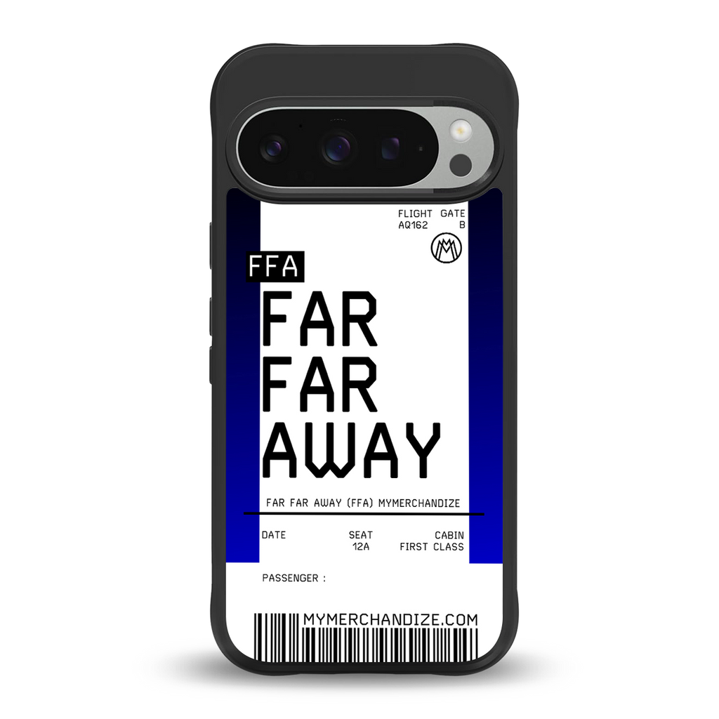 far far away boarding pass ticket back phone cover | glass case for google pixel 9 pro