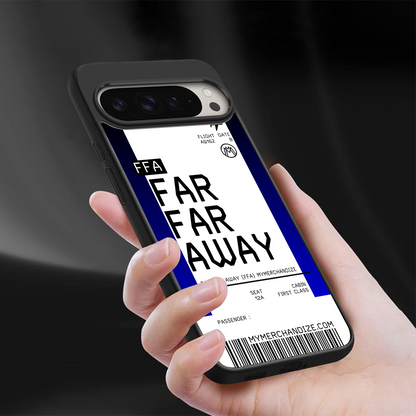 far far away boarding pass ticket back phone cover | glass case for google pixel 9 pro xl