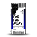 far far away boarding pass ticket back phone cover | glass case for samsung galaxy s23 ultra