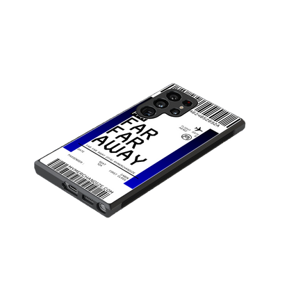 far far away boarding pass ticket back phone cover | glass case for samsung galaxy s23 ultra