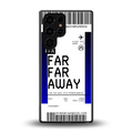 far far away boarding pass ticket back phone cover | glass case for samsung galaxy s25 ultra