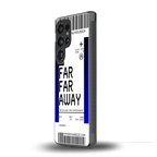 far far away boarding pass ticket back phone cover | glass case for samsung galaxy s25 ultra