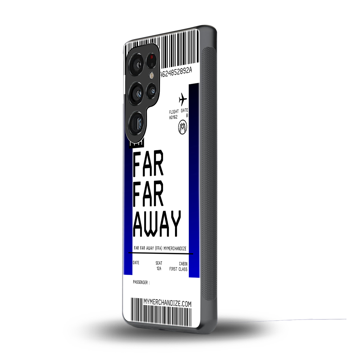 far far away boarding pass ticket back phone cover | glass case for samsung galaxy s25 ultra