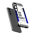 far far away boarding pass ticket back phone cover | glass case for samsung galaxy s24