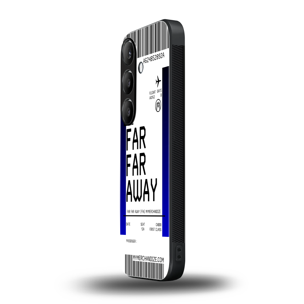 far far away boarding pass ticket back phone cover | glass case for samsung galaxy s24
