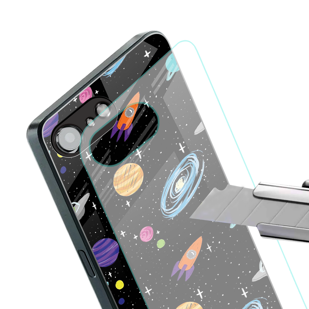 far far away back phone cover | glass case for iphone 16e