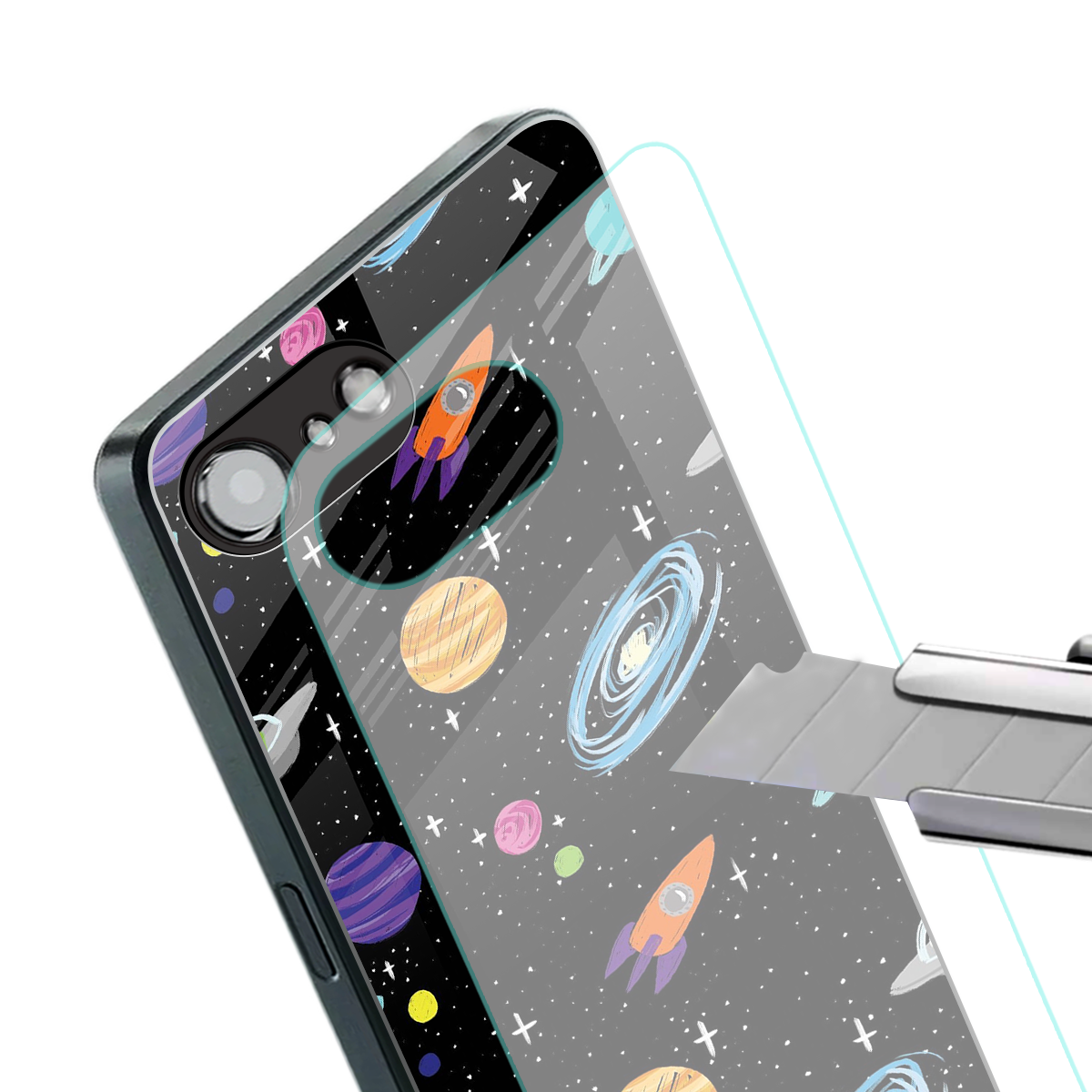 far far away back phone cover | glass case for iphone 16e