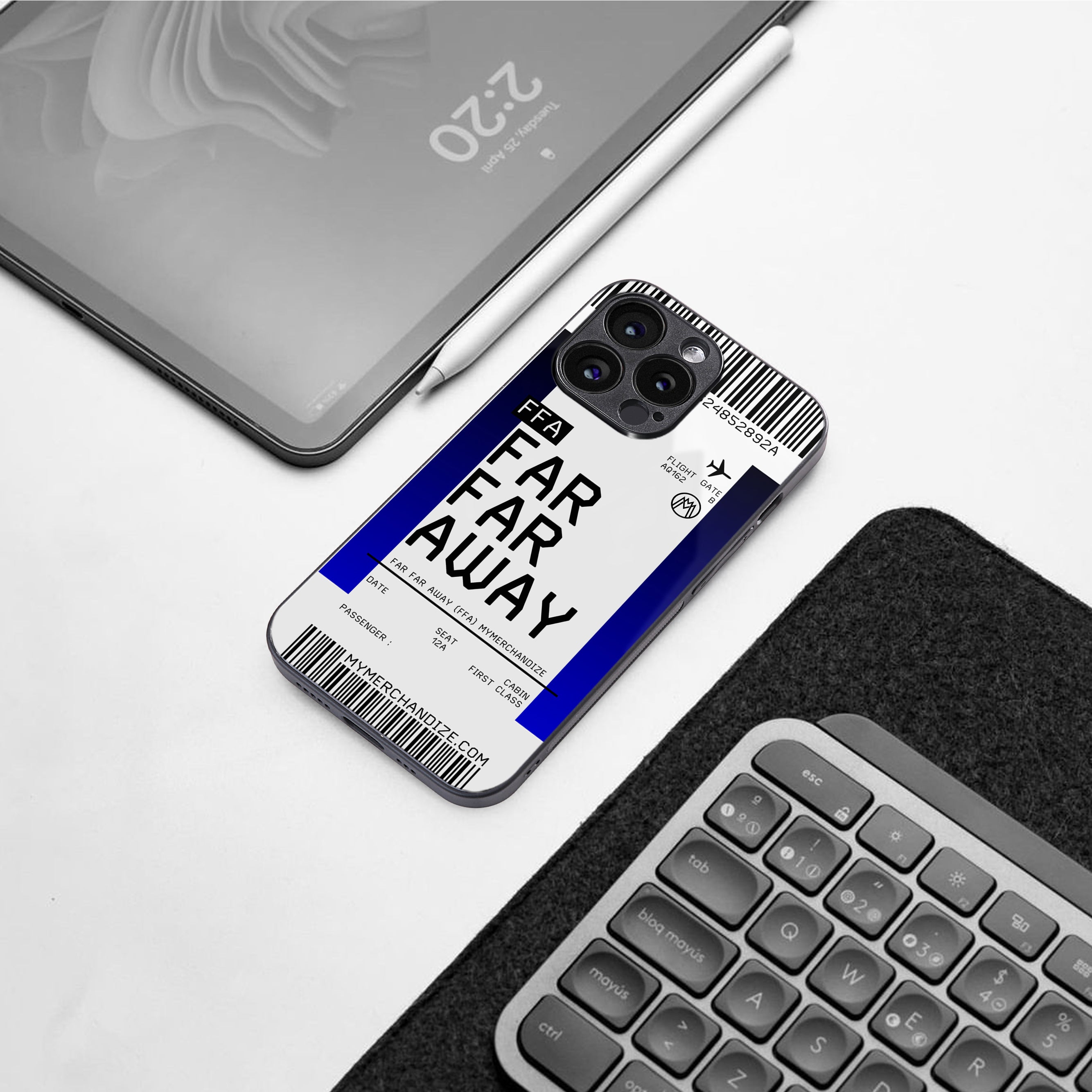 far far away boarding pass ticket back phone cover | glass case for iphone 16 pro max