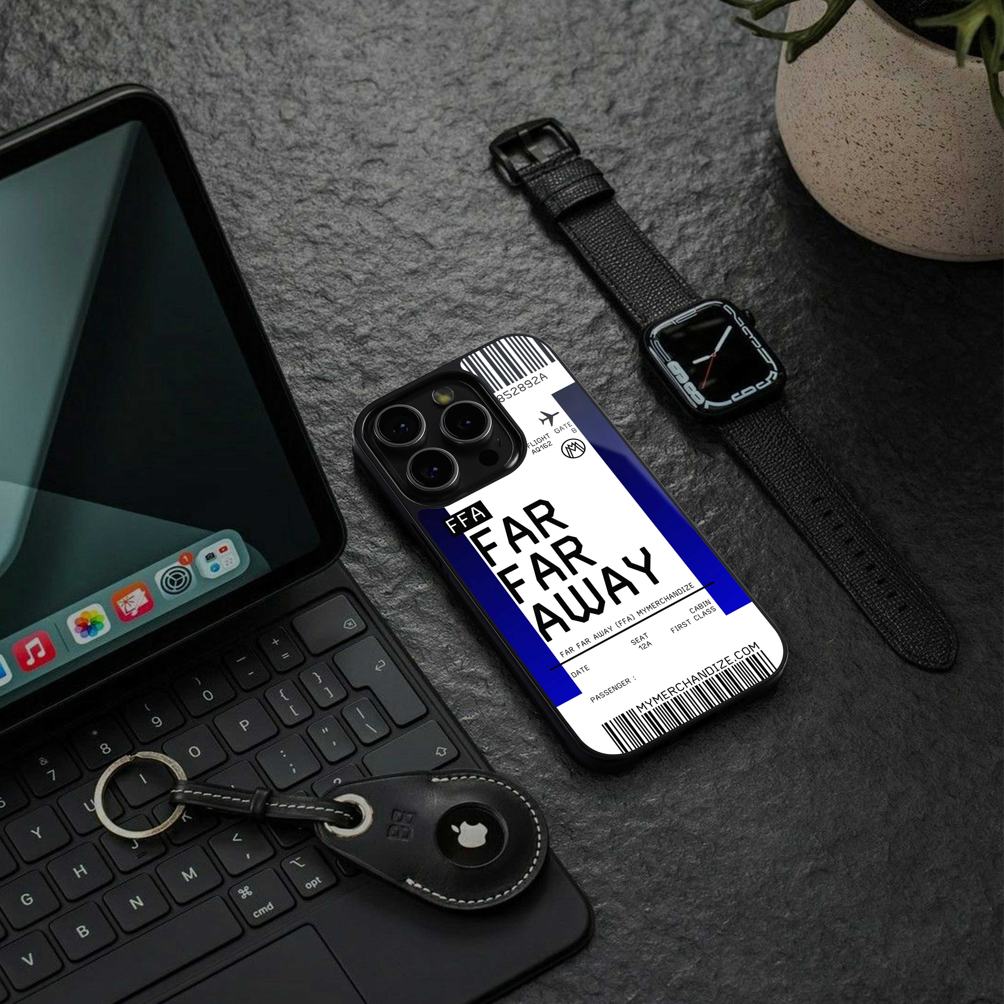 far far away boarding pass ticket back phone cover | glass case for nothing phone 1