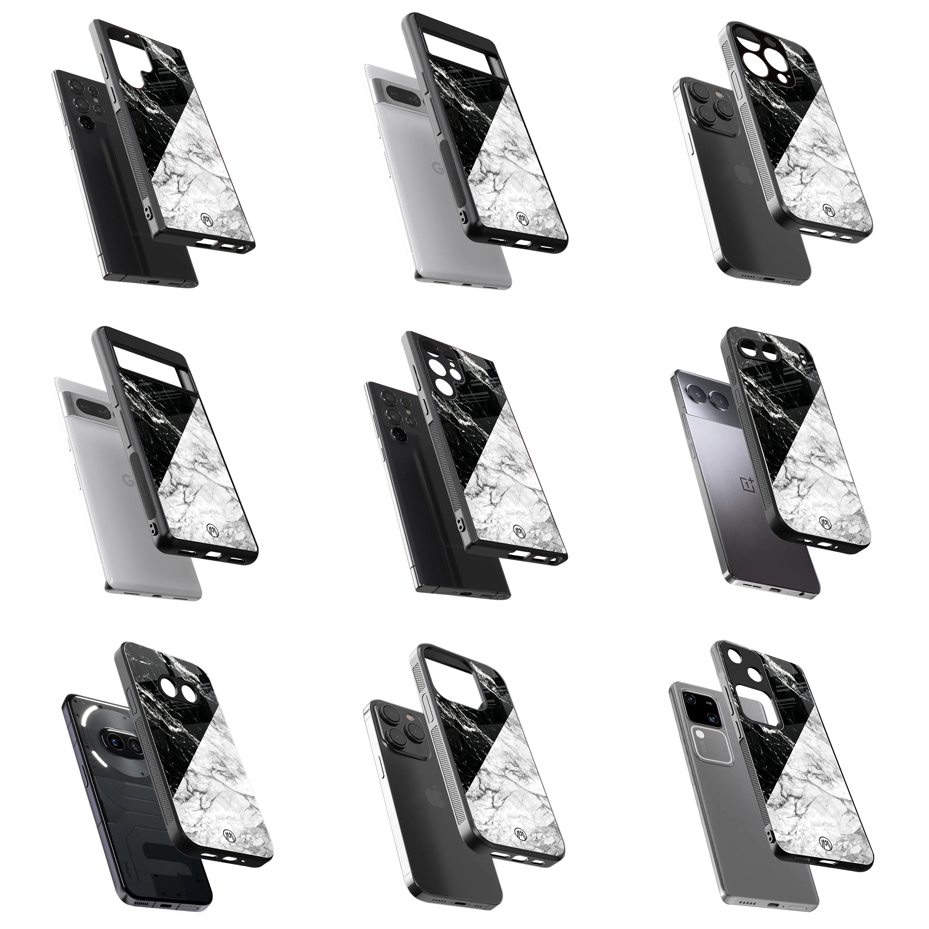 Durable Glass Back Mobile Case for iPhone, Samsung, OnePlus, Google Pixel, Redmi, Vivo, Oppo
