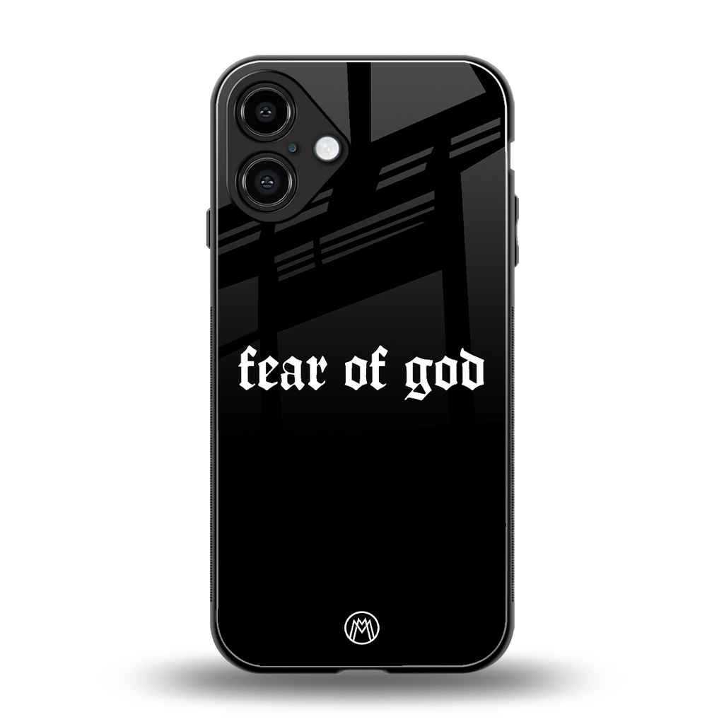 fear of god back phone cover | glass case for iphone 16 plus