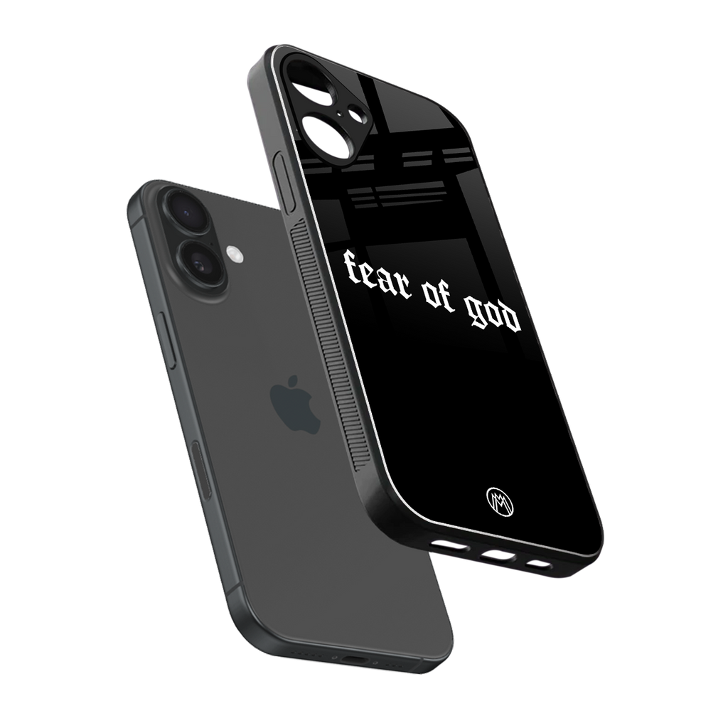 fear of god back phone cover | glass case for iphone 16 plus