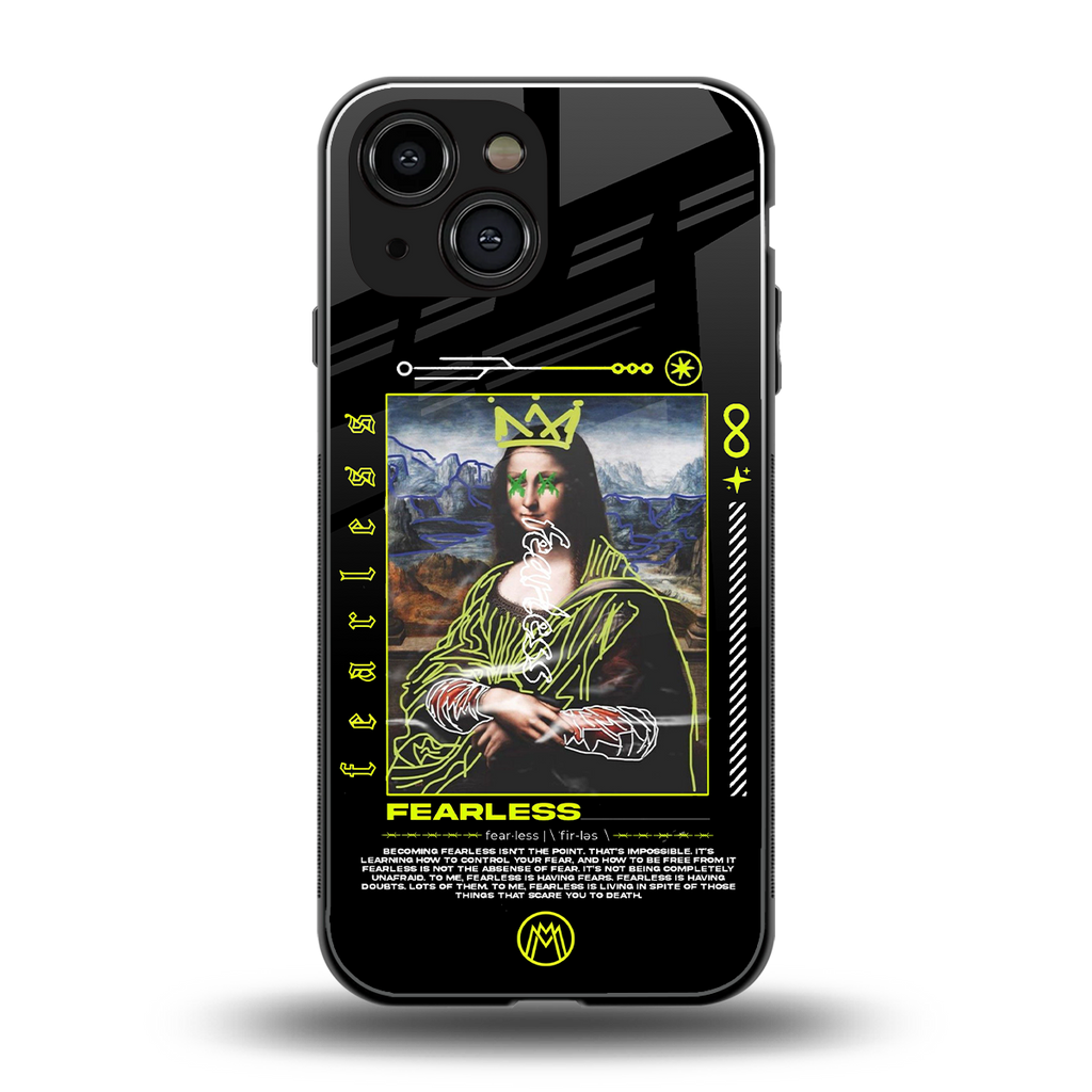 fearless mona lisa back phone cover | glass case for iphone 13 mini