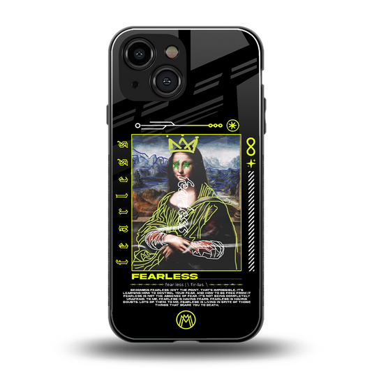 fearless mona lisa back phone cover | glass case for iphone 13 mini