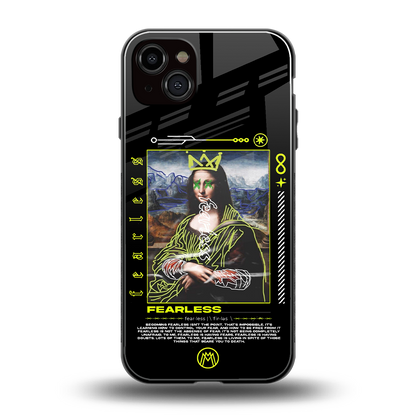fearless mona lisa back phone cover | glass case for iphone 14 plus