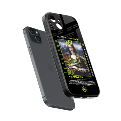 fearless mona lisa back phone cover | glass case for iphone 14 plus
