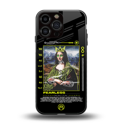 fearless mona lisa back phone cover | glass case for iphone 14 pro max
