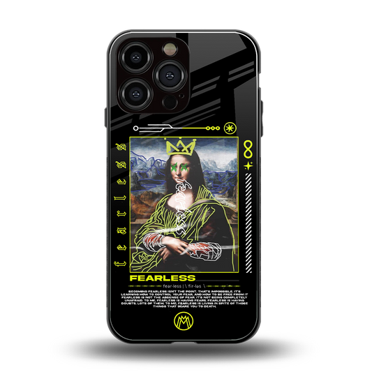 fearless mona lisa back phone cover | glass case for iphone 14 pro max