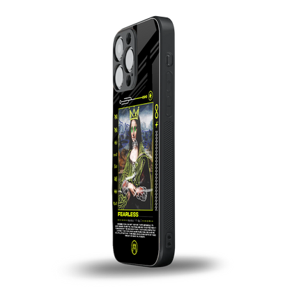 fearless mona lisa back phone cover | glass case for iphone 14 pro max