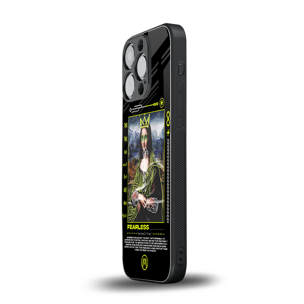 fearless mona lisa back phone cover | glass case for iphone 15 pro