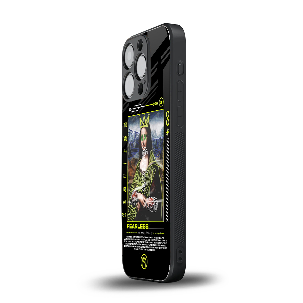 fearless mona lisa back phone cover | glass case for iphone 15 pro