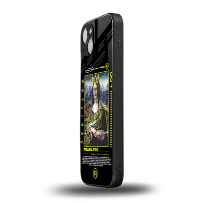 fearless mona lisa back phone cover | glass case for iphone 14