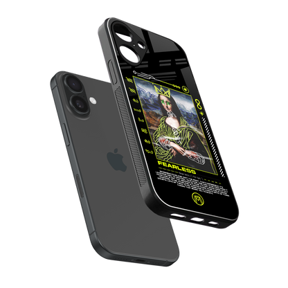 fearless mona lisa back phone cover | glass case for iphone 16 plus