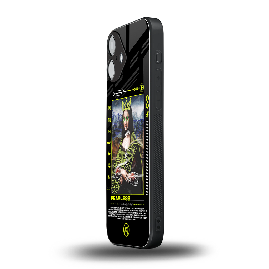 fearless mona lisa back phone cover | glass case for iphone 16 plus