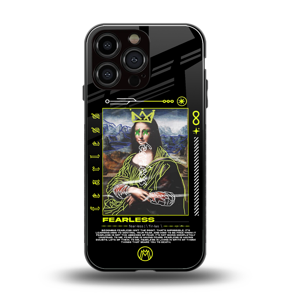fearless mona lisa back phone cover | glass case for iphone 16 pro max