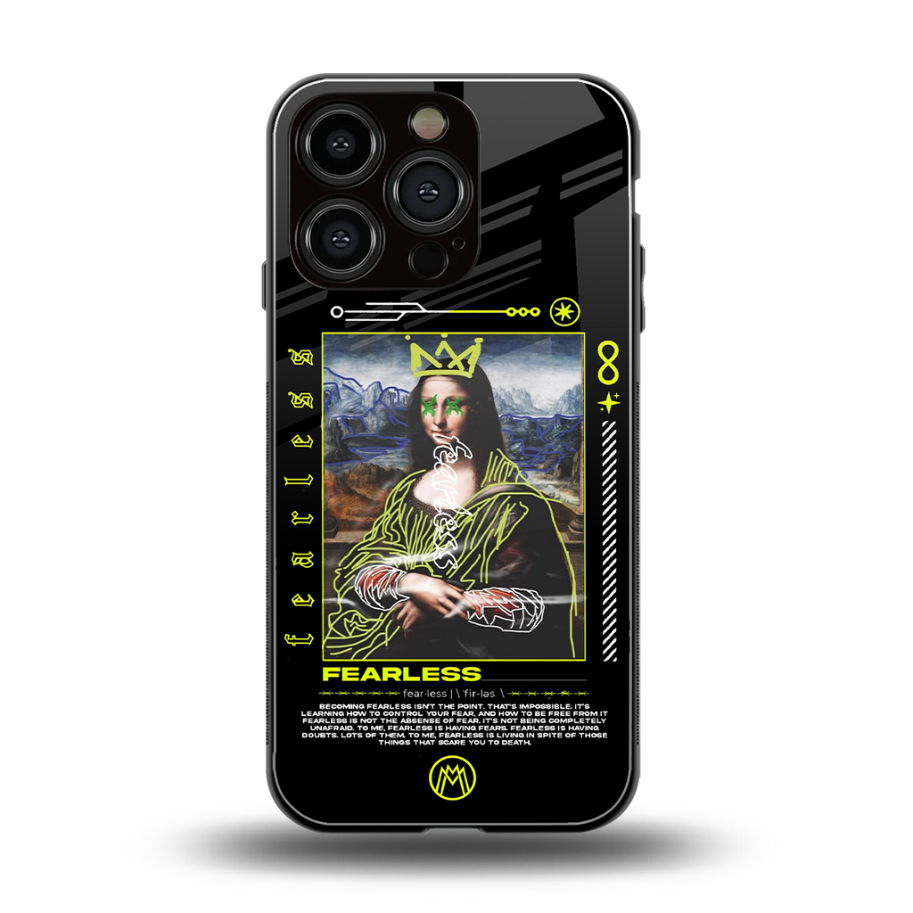 fearless mona lisa back phone cover | glass case for iphone 16 pro