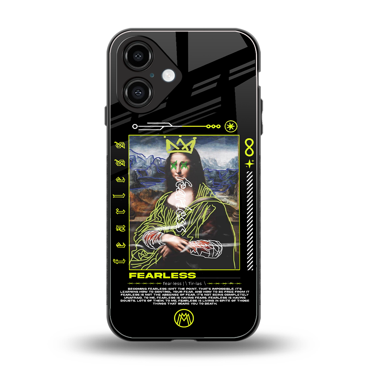 fearless mona lisa back phone cover | glass case for iphone 16