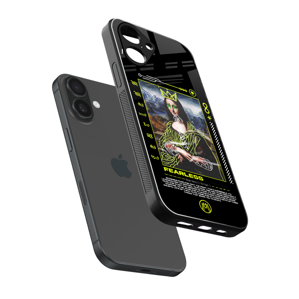 fearless mona lisa back phone cover | glass case for iphone 16