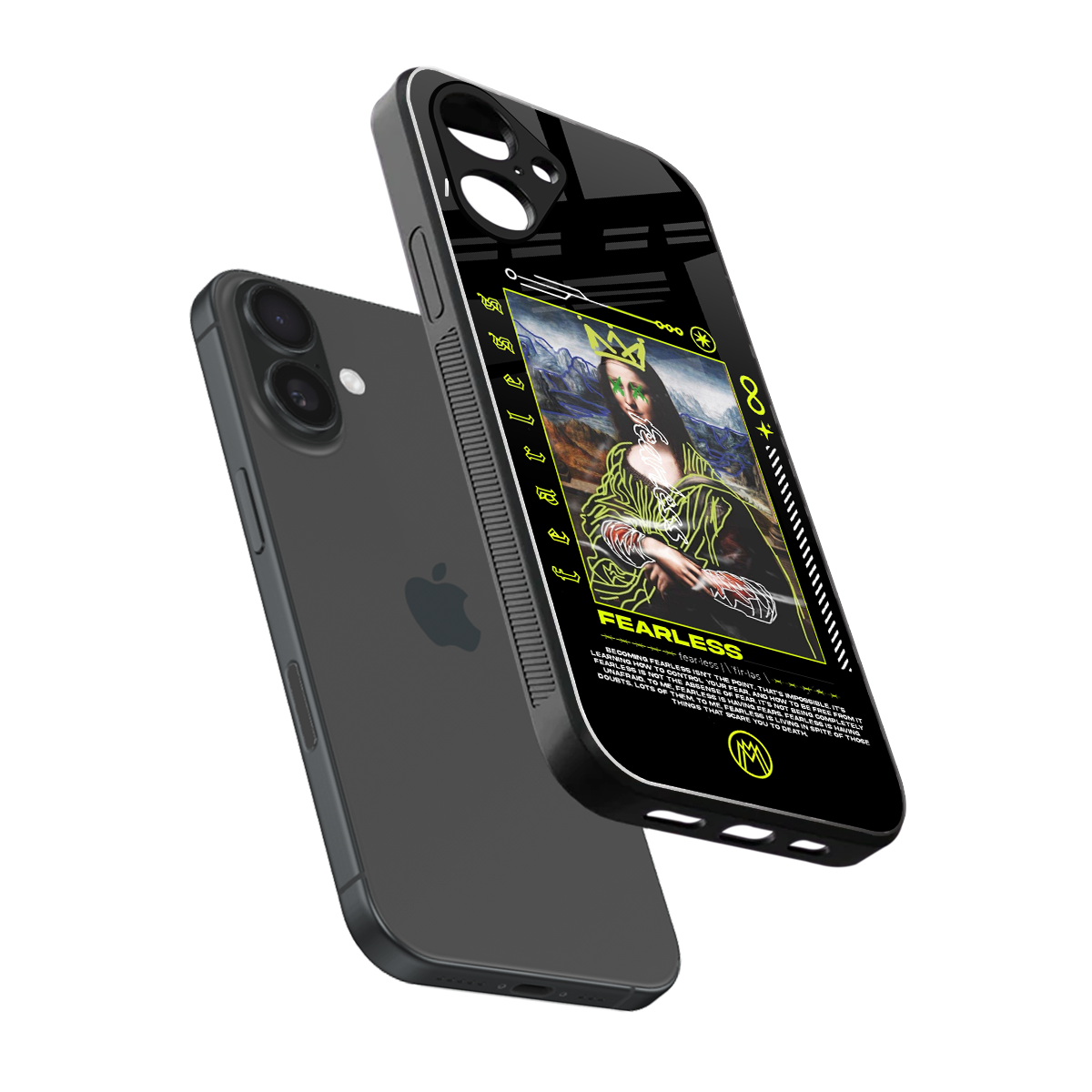 fearless mona lisa back phone cover | glass case for iphone 16