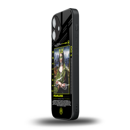 fearless mona lisa back phone cover | glass case for iphone 16