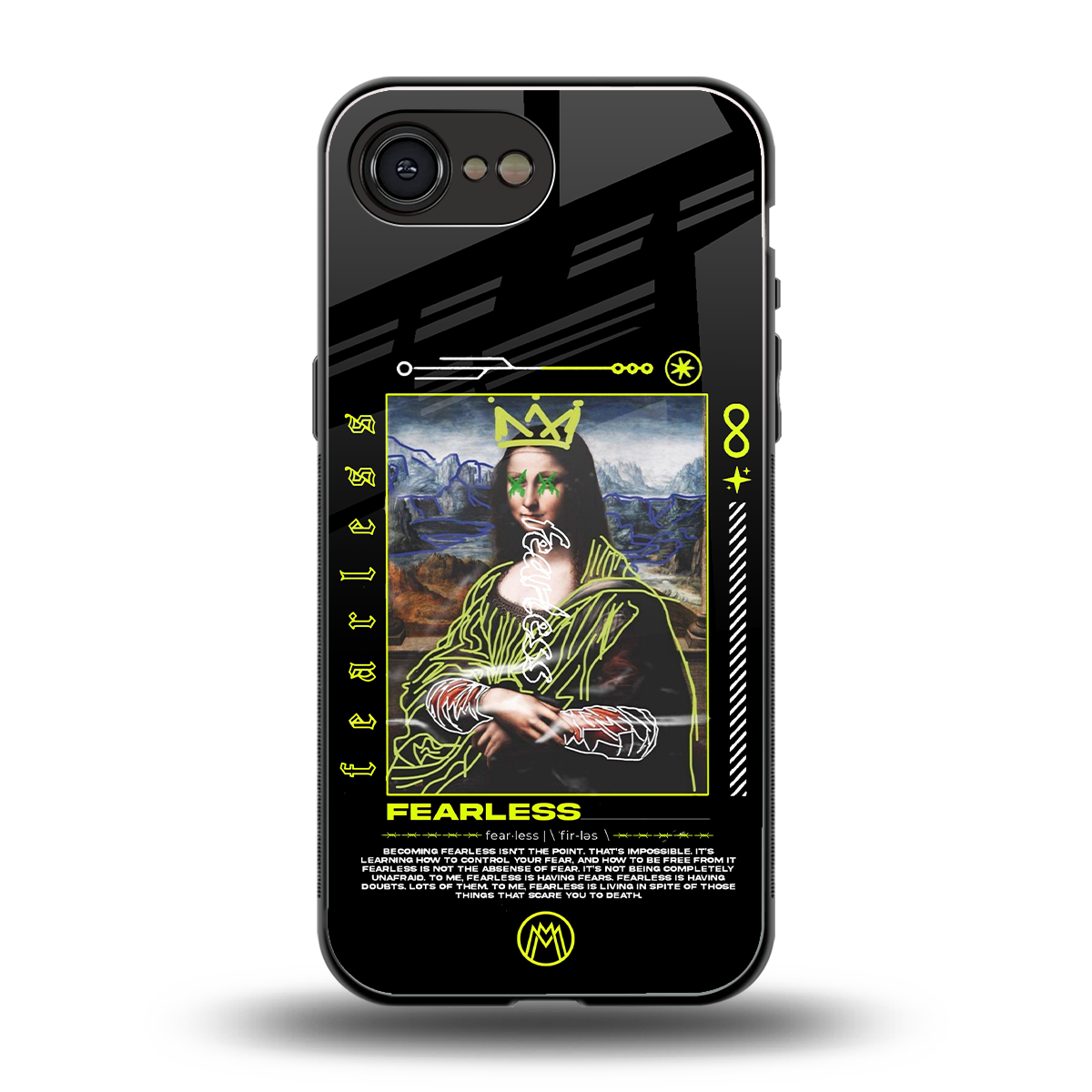 fearless mona lisa back phone cover | glass case for iphone 16e
