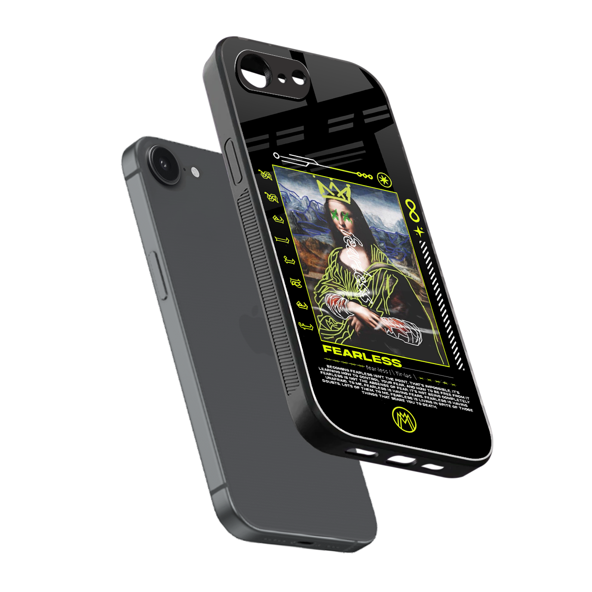 fearless mona lisa back phone cover | glass case for iphone 16e