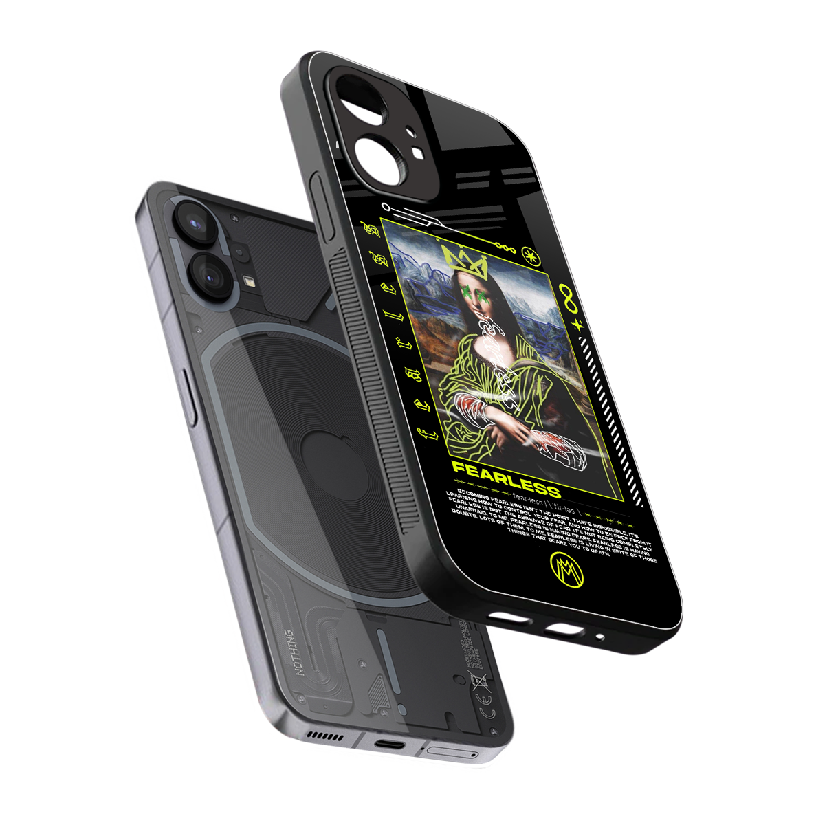 fearless mona lisa back phone cover | glass case for nothing phone 1