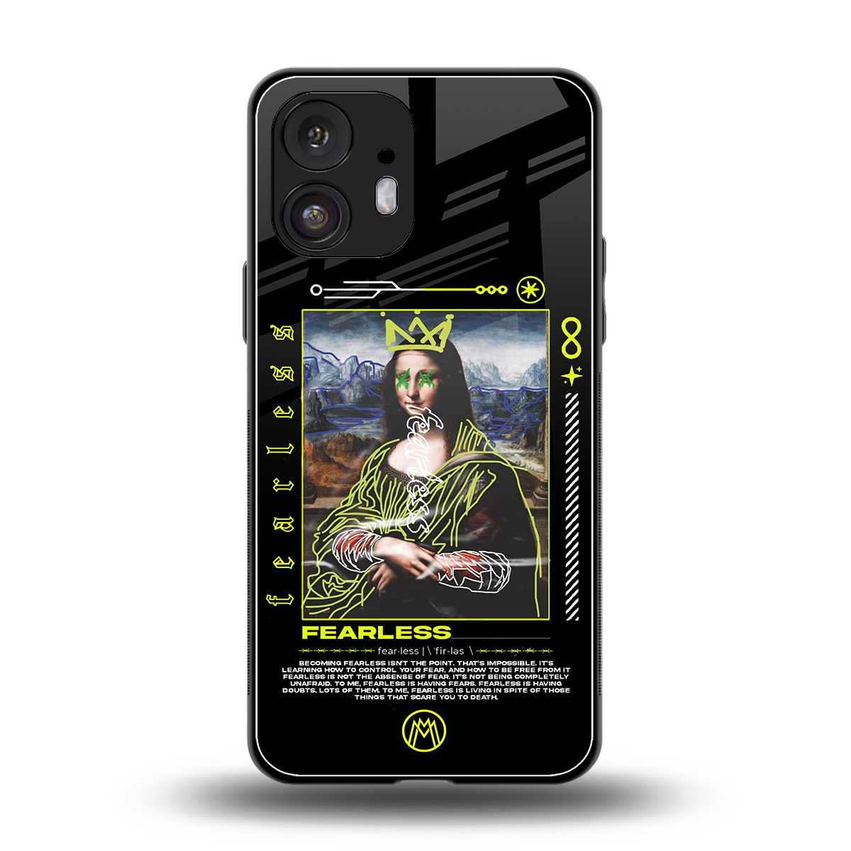 fearless mona lisa back phone cover | glass case for nothing phone 2