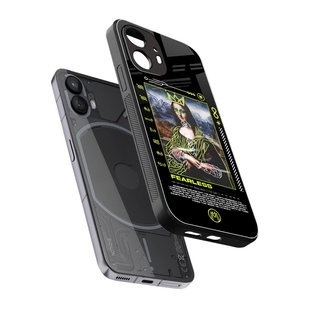 fearless mona lisa back phone cover | glass case for nothing phone 2