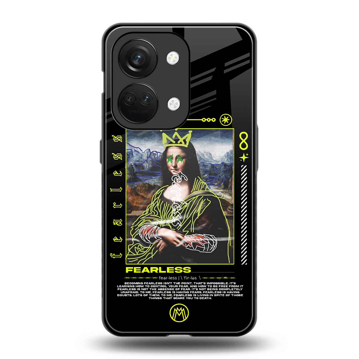 fearless mona lisa back phone cover | glass case for oneplus nord 3