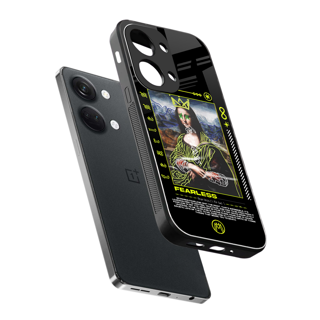 fearless mona lisa back phone cover | glass case for oneplus nord 3