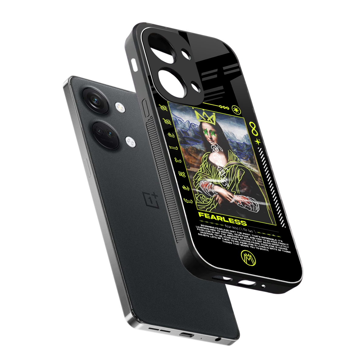 fearless mona lisa back phone cover | glass case for oneplus nord 3
