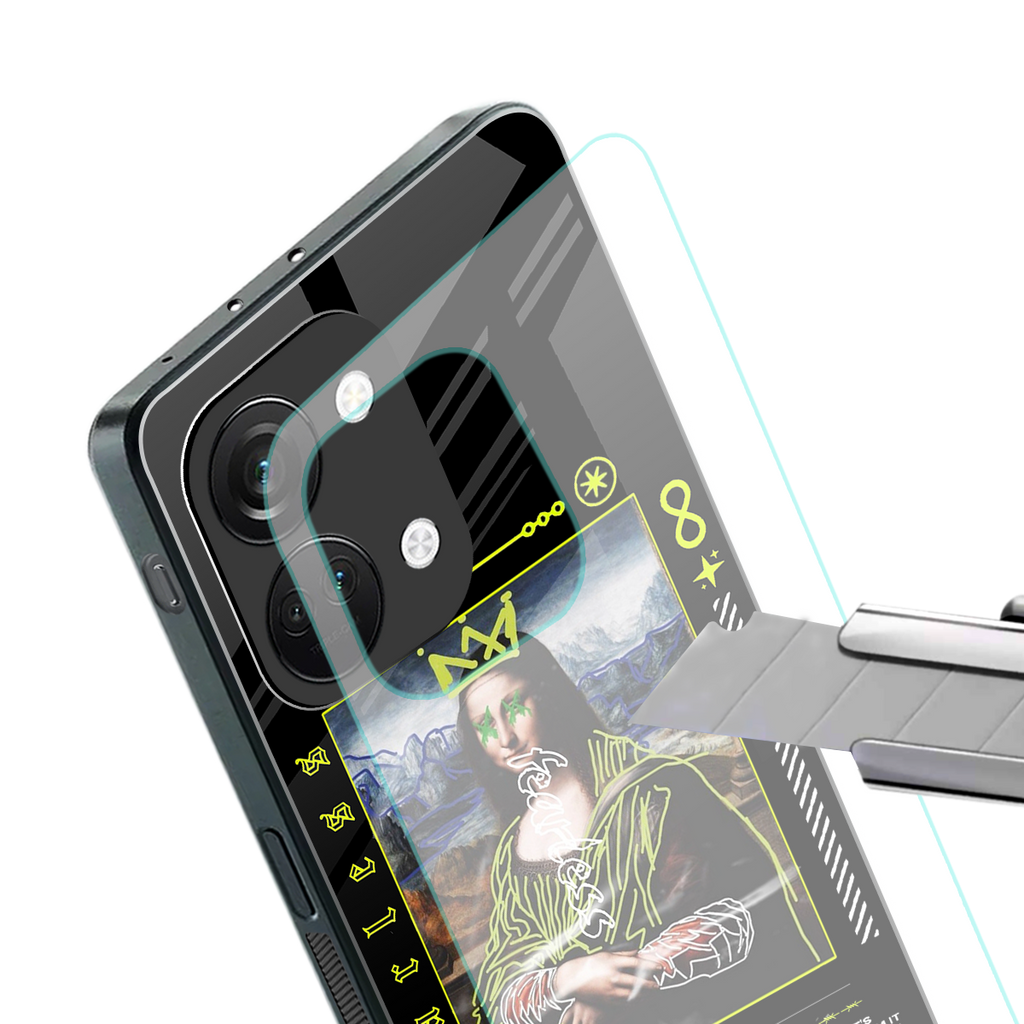 fearless mona lisa back phone cover | glass case for oneplus nord 3