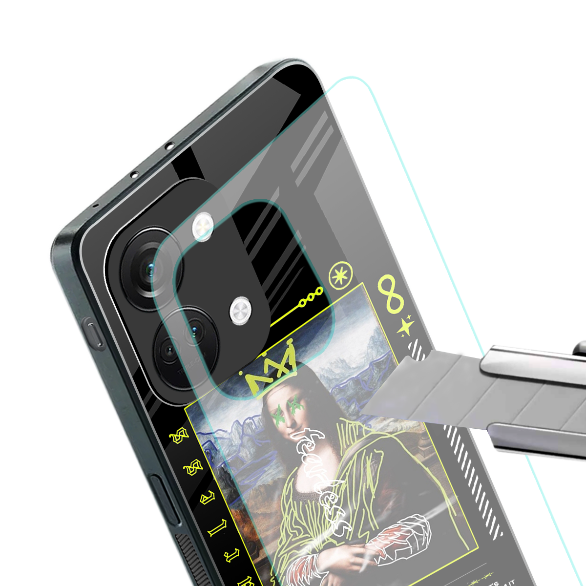 fearless mona lisa back phone cover | glass case for oneplus nord 3