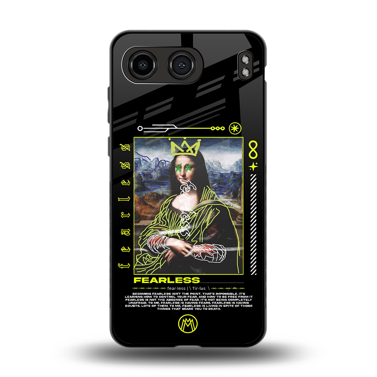 fearless mona lisa back phone cover | glass case for oneplus nord 4