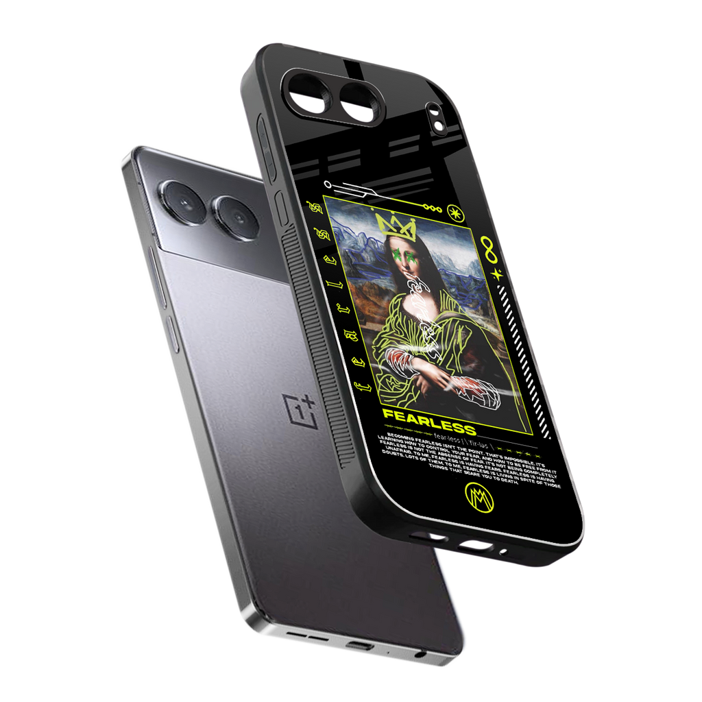 fearless mona lisa back phone cover | glass case for oneplus nord 4